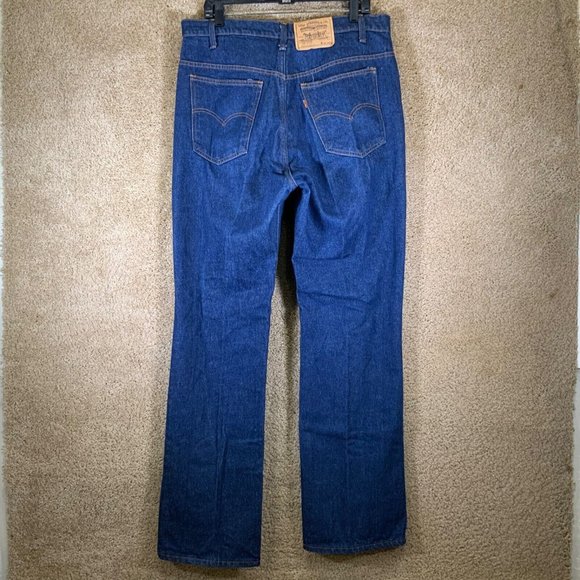 Vintage LEVIS Mens Jeans Sz 36x33 Orange Tab 517 Bootcut Dark Blue Denim USA 80s - Picture 3 of 9